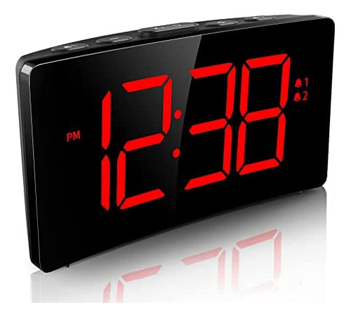 Despertador  Reloj De Pantalla Grande Con 2 Alarmas Y Fácil