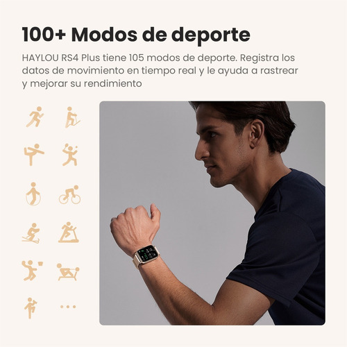 Haylou Rs4 Plus Bt5.2 Reloj Inteligente 1.78 Pantalla Amoled