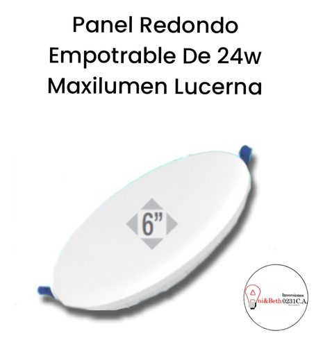 Panel De 24w Empotrable Redonda Maxilumen Lucerna