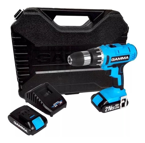 Imagen 4 de 7 de Taladro percutor atornillador inalámbrico de 13mm Gamma G12301 21V + accesorios con maletín de transporte 110V/220V