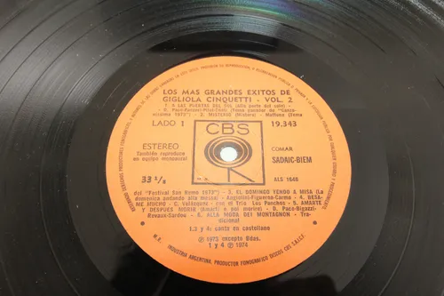 Vinilo Gigliola Cinquetti Los Mas Grandes Exitos Vol 2 1974 (Usado)