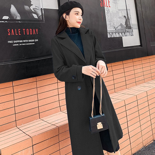 Abrigo Gabardina De Lana Fina Moda De Mujeres Estilo Coreana