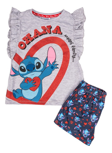 Pijama Stone Stitch Nena Niñas Estampa Con Glitter