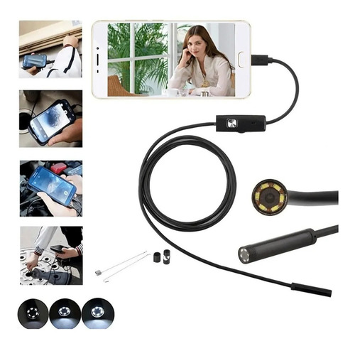 Imagem 3 de 8 de Camera Chassi Carro Celular 6 Leds Pc 7 Mm -foto 2 Metros