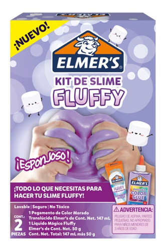 Kit Slime Elmer's Fluffy 2 Piezas Para Niños Febo