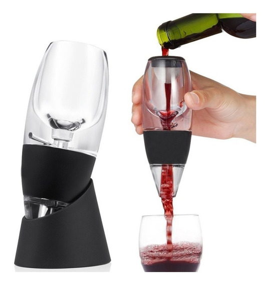 Wine Aerator Grannys Kitchen Aireador de Vino Tinto Wine Pourer para Cáliz Magic Decanter con Filtro y Soporte Oxigenator Decantador Istantaneo 