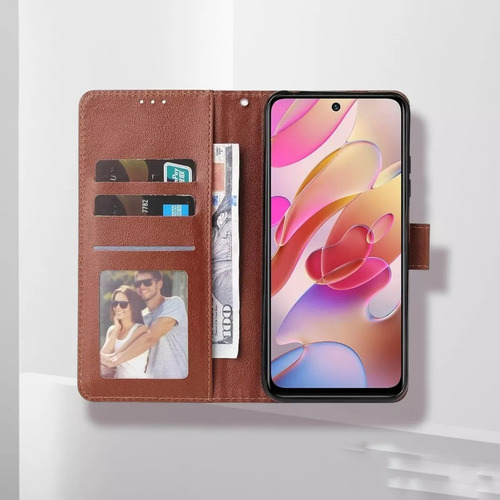 Funda Cartera Tarjetero Piel Para Moto G9 Play + Cristal 21d