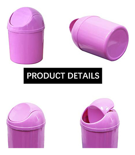 Mini Papelera Plástica Con Tapa Abatible + 120 Bolsas De
