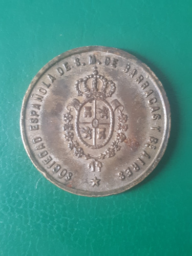 Medalla Sociedad Española De S. M. De Barracas Y Bs.as. 1862