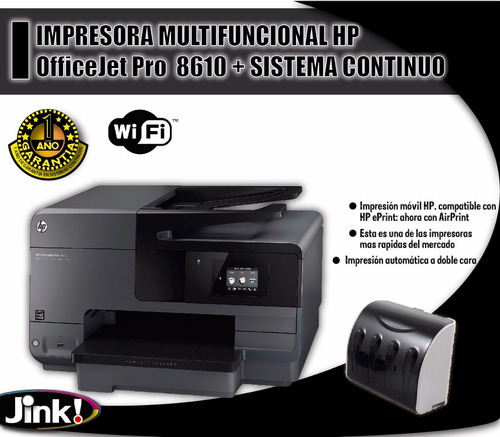 Impresora Multifuncional Hp 8610 Mas Sistema Continuo