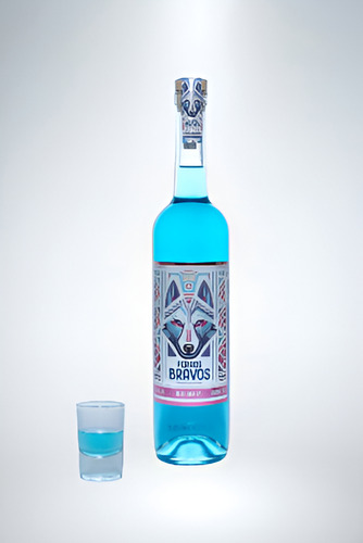 Licor Con Agave Perros Bravos - Blueberry - 12 Unidades