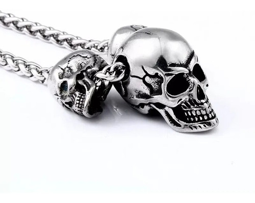 Collar De Acero Con 3 Calaveras