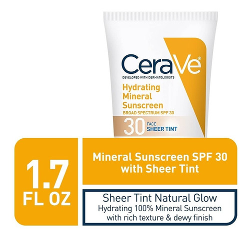 Cerave Hydrating Sunscreen Face Sheer Tint Spf 30 Pms Cv9