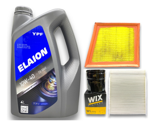 Kit 3 Filtros Ford Ecosport 1.6 Sigma + Aceite Ypf 10w40