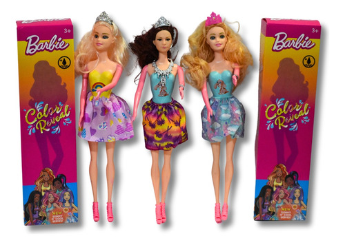 Pack 3  De Barbie Color Reveal Muñecas Para Niñas