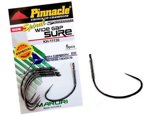 Anzol Pinnacle Wide Gap Sure Spiral Nº 3/0 3,4 Cm - 5 Uni