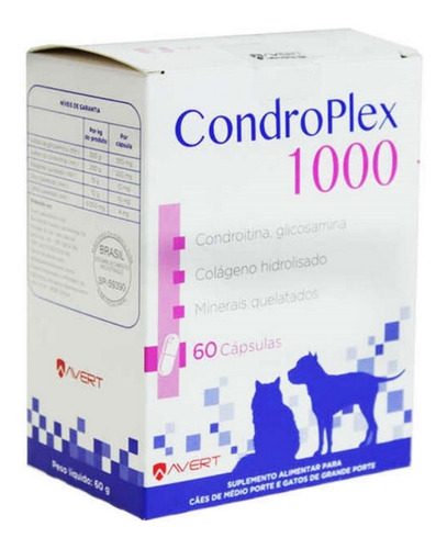 Suplemento Alimentar P/cães E Gatos 60 Caps Condroplex 1000