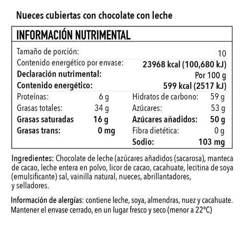 Xiocolat Nuez Chocolate De Leche (3 Vitroleros)