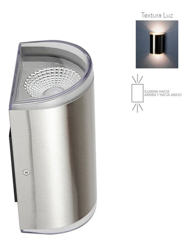 Imagen 5 de 7 de Lámpara Para Muro Exterior, Cromado 14,5w, Luz Cálida