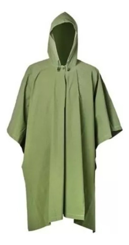 Poncho De Agua Impermeable Verde Camping Caza Y Pesca