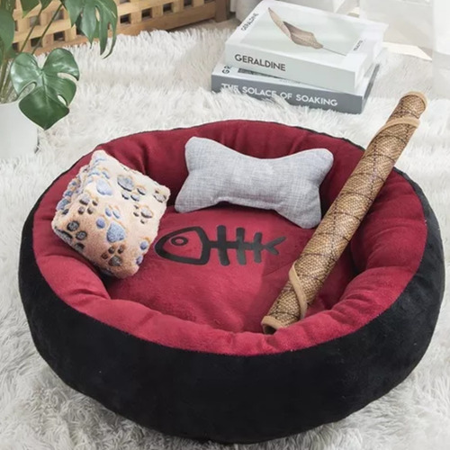 Cama Cucha Moises Perros Gatos Excelente Calidad 40 Cm X 1 Color Gris Diseño Redondo