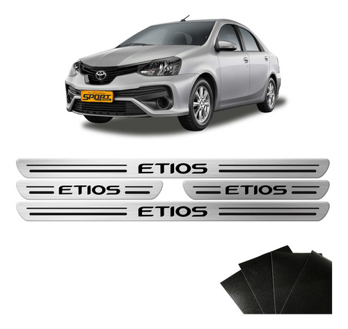 Kit Soleira Etios Hatch Sedan 2013/2020 Protetora Da Porta