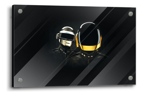 Cuadro De Vidrio Templado Daft Punk Cascos 60x90cm