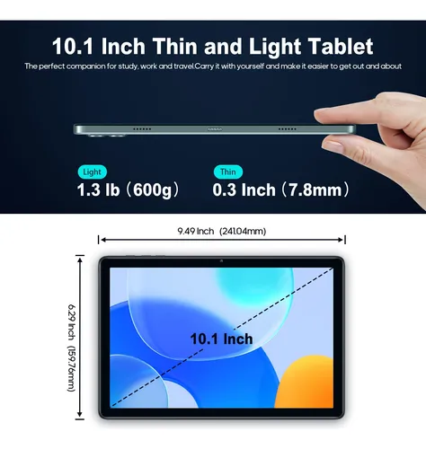 Tableta Android 10.1 Pulgadas New Slim 8gb Ram, 128gb Rom,