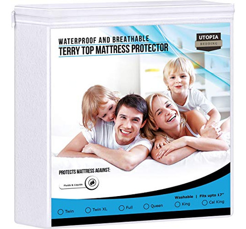 Protector De Colchon Blanco California King Size Microfibra