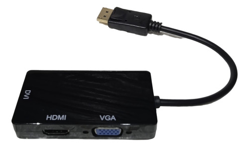 Adaptador Displayport Dp A Vga Hdmi Dvi 3 En 1 Convertidor