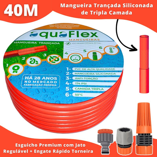 Mangueira Quintal Aquaflex Trançada Antitorção 40mts