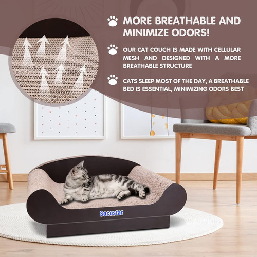 Cama Para Gatos - Rascador De Cartón - Cama Plegable...
