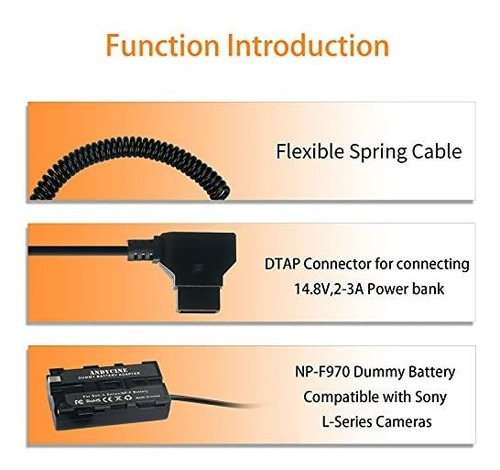 En Espiral Tap Sony Serie F970 Cable Simulado Bateria