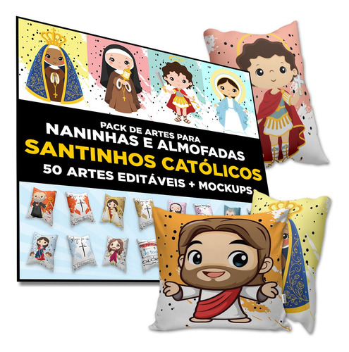 Pack De Artes Santinhos Católicos Para Naninhas E Almofadas