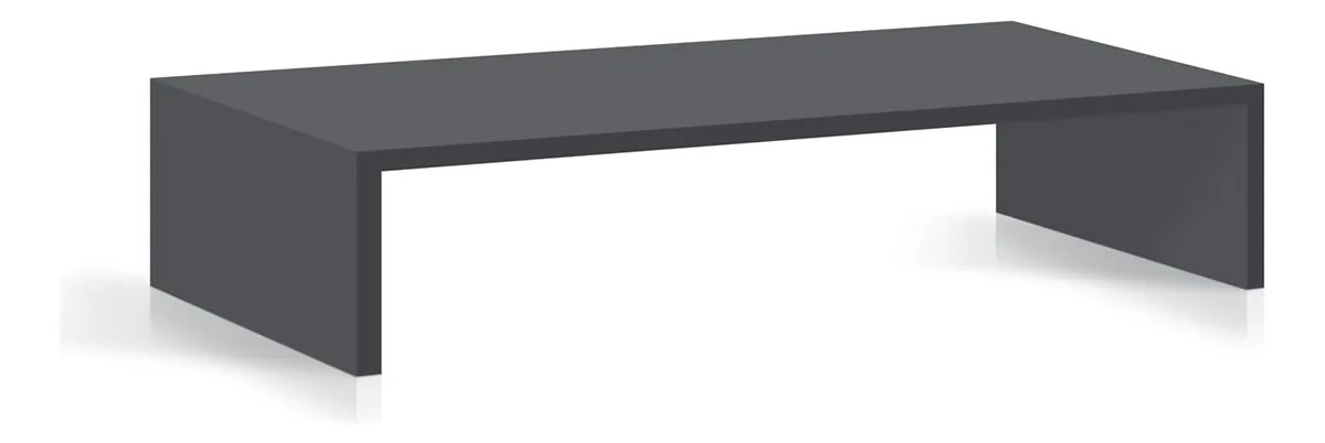 Suporte Para Monitor Base Elevada 33cm Em MDF Mesa Home Office Preto