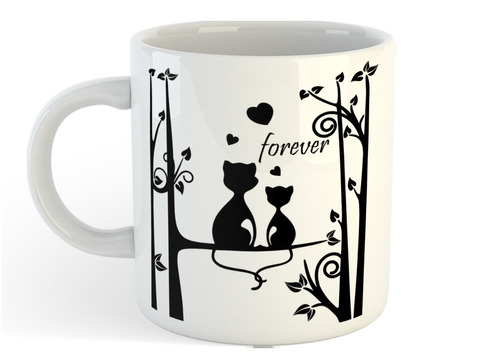 Taza De Ceramica Gatos Enamorados Black Cats San Valentin