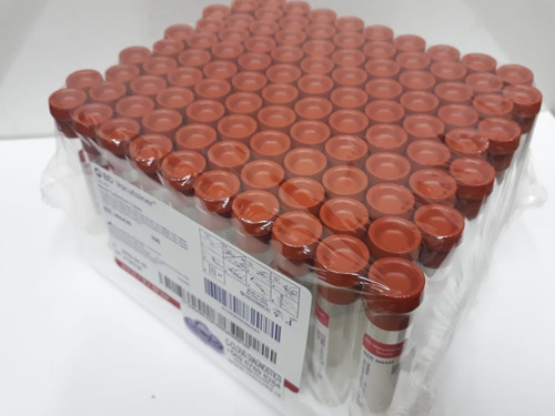 Prp:  Tubos Vacutainer  Rojo Vidrio 10 Ml;   Caja X 100 U