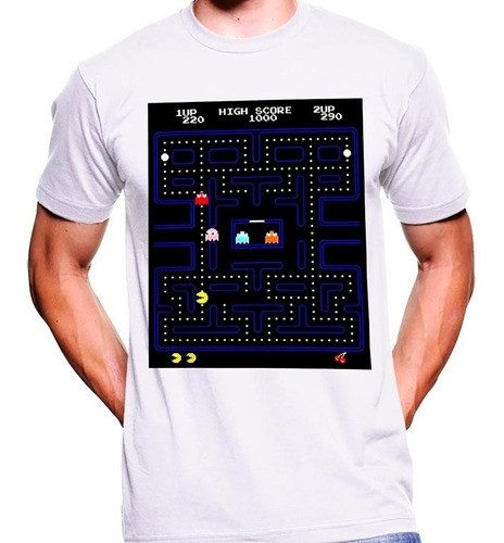 Camiseta Premium Dtg Videojuegos Estampada Pacman