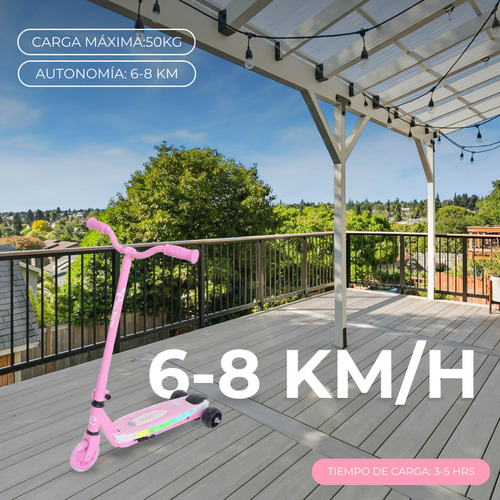 Patín Eléctrico Eco-forte Sg08 Scooter De Entrenamiento Color Rosa