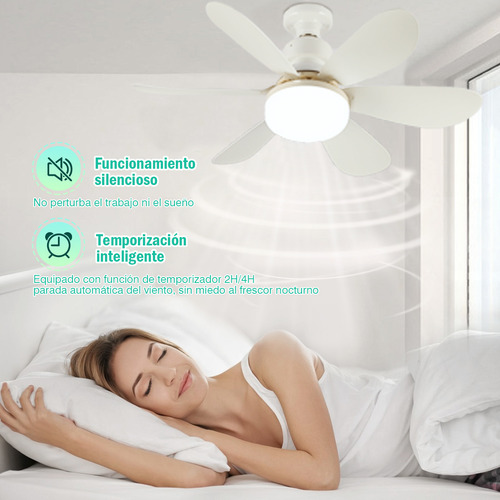 Ventilador Techo Con Luz 40w 3vel 52cm + Control Remoto