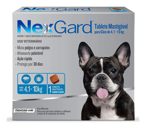 Nex Gard  Antipulgas E Carrapatos 4 A 10 Kg Promoção 1 Cp 