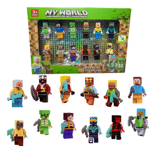 Set Minecraft Figuras Armables Juguetes Accesorios Bloques B