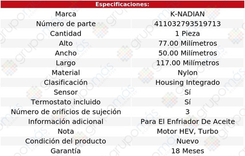 Toma Agua Termostato Nylon Activehybrid 5 L6 3.0l 12 Al 13