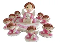 Comprar Combo Adorno Torta Porcelana Fria Souvenirs Bautismo Cumple