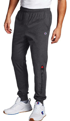 Pantalón Jogger Hombre Champion Jersey Algodón Graphic Gris