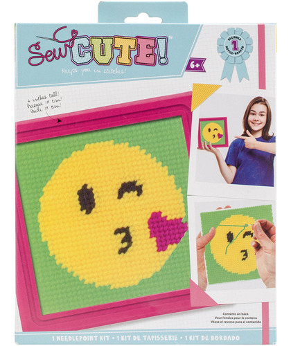 Colorbok 73730 Sew Cute Needlepoint Emoji Beso Kit Punto