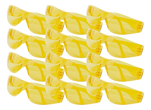 Lentes De Seguridad Ambar, Cles Care, 12 Piezas Cristal Amarillo