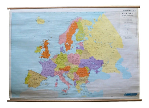 Mapa Mural Laminado Plastificado Europa Politico 90x130cm