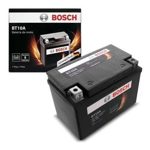 Bateria Bosch Moto 10ah Bt10a-bs Agm (ref. Yuasa: Yt12a-bs)