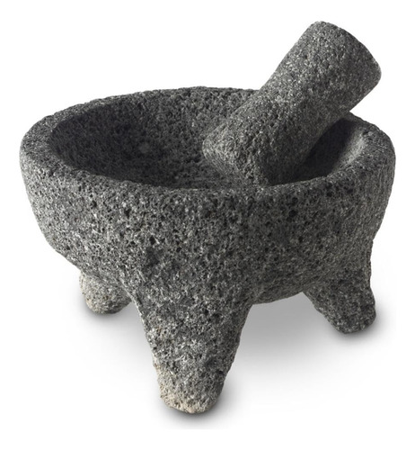 Molcajete De Piedra Volcánica Natural, 23cm De Diámetro.